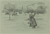 BRETON PEASANTS; WOMAN WITH COWS, BRITTANY BRETON PEASANTS; WOMAN WITH COWS, BRITTANY
