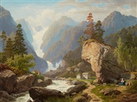 Alpine Landscape with a Glacier, 1857
