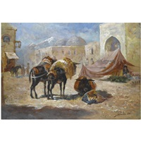 Donkeys at rest, 1901