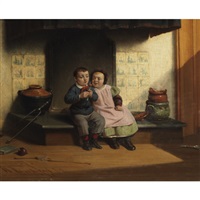 Children with a tasty morsel, 1973 Children with a tasty morsel, 1973