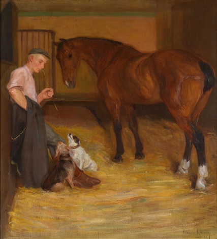 Pferdestallinterieur mit Stallburschen by Leo von König on artnet Pferdestallinterieur mit Stallburschen by Leo von König on artnet