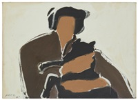 Woman With Black Cat, 1961, 1961