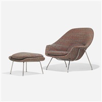 Womb chair and ottoman, 1946