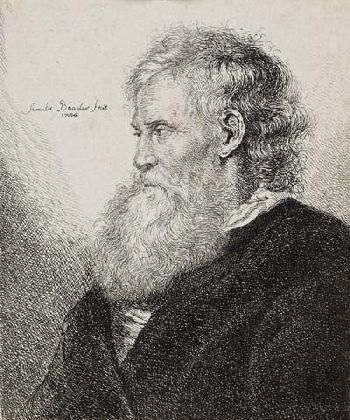 Mann Mit Langem Bart Im Dreiviertelprofil Nach Links After Rembrandt Amp G F Schmidt By Amalia Schattenhofer On Artnet