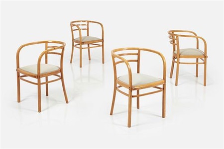  'postsparkasse vienna' armchairs (4) by otto wagner