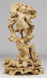 San Miguel mandando al demonio a los infiernos, 1655 San Miguel mandando al demonio a los infiernos, 1655