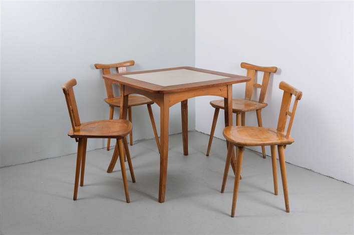 Stuhle Und Tisch Set Of 5 By Hans Dollgast On Artnet