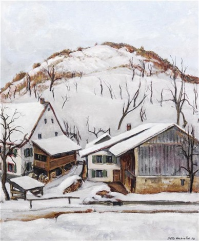Snowy Cabins By Otto Meister On Artnet