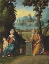 The Madonna and Child, painted by Saint Luke, in The Madonna and Child, painted by Saint Luke, in