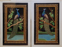 Peacock panels (pair)