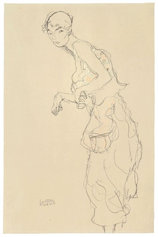 Frau Mit Gebauschten Hosen Nach Links By Gustav Klimt On Artnet