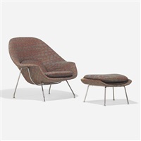 Womb chair and ottoman, 1946