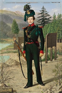 Innsbrucker Stadtgardist, vor einem..., 1841 Innsbrucker Stadtgardist, vor einem..., 1841