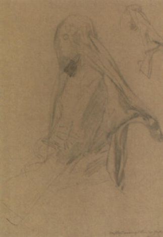 Sitzende Frau Nach Links Mit Kopftuch By Gustav Klimt On Artnet