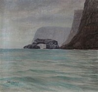 Coastal scene from the Faroe Islands, 1917