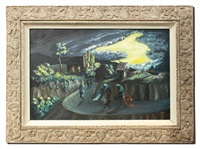 Nocturnal Haitian landscape with figures on..., 1962 Nocturnal Haitian landscape with figures on..., 1962