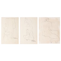 A lot of three figure drawings, 1953