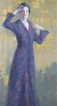 Woman in blue dress, 1925