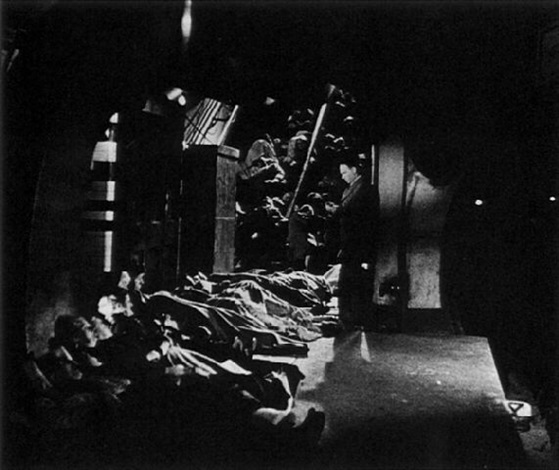 War artist Henry Moore observing people sheltering from the bombing in