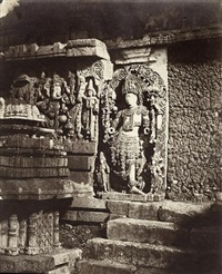 Sculpture and stairs at the entrance to the..., 1856 Sculpture and stairs at the entrance to the..., 1856