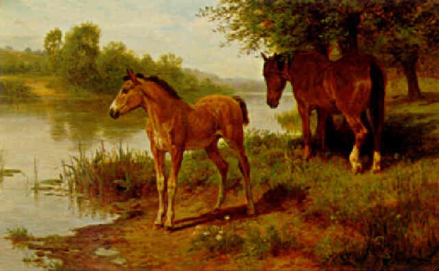 Mare And Foal On The Bank Of The Thames By Basil Bradley On Artnet