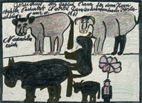 Kühe und Pferd, 1968