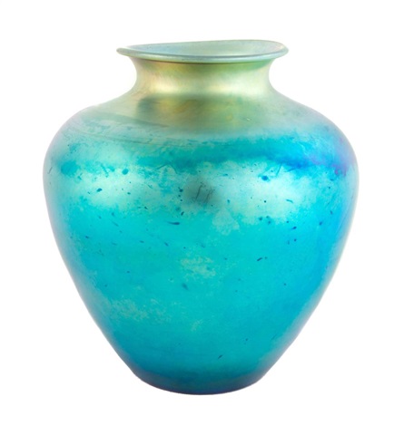 Large Steuben Blue Aurene Vase By Steuben Glass On Artnet