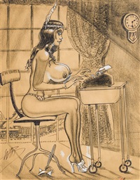FOUR RUSS MEYER BUSTOON ILLUSTRATIONS
