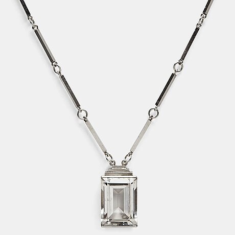 a sterling a facet cut rock crystal collier, Lund, Sweden 1944 by ...