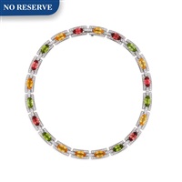 Collier pierres de couleur et diamants