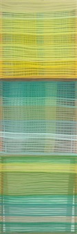 Lime plaid, mint crosshatch, grass stripe..., 2004
