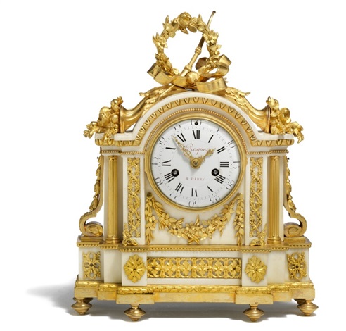 Jean Leonard Roque C 1785 A Louis Xvi Gilt Bronze And White Marble Mantel Clock Roque A Paris France C 1785 H 43 Cm W 35 Cm D 9 Cm On Artnet