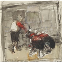 CHILDREN PLAYING MARBLES