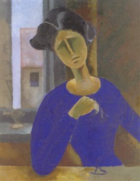 Dame vor einem Fenster, 1918–1918