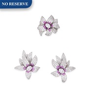 Demi-parure saphirs roses et diamants