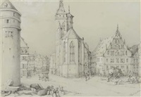 A view of Stuttgart with the tower of the..., 1842 A view of Stuttgart with the tower of the..., 1842