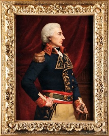 Portrait de Gilbert du Motier Marquis de La Fayette en Général durant