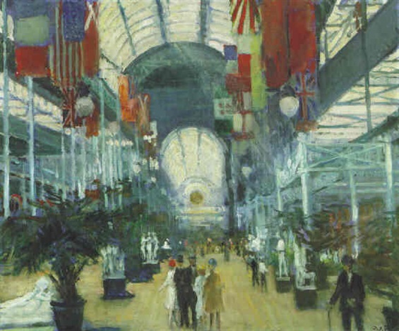 The Interior Of Crystal Palace By Jacques Emile Blanche On