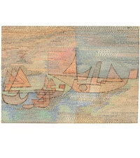 Dampfer und Segelboote, am frühen Morgen, 1931