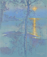 Moonlit Lake Landscape., 1937