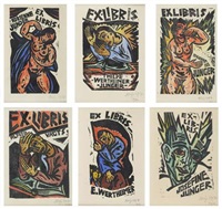 Sechs Ex-Libris für: Alfred Vagts, Josefine..., 1920