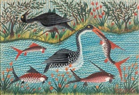 Oiseaux pêchant, 1957