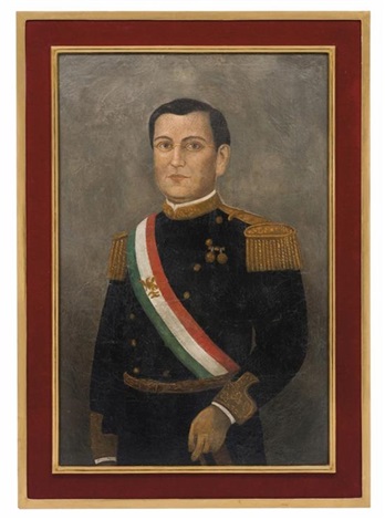 Retrato del general Ignacio Zaragoza by Mexican School (19) on