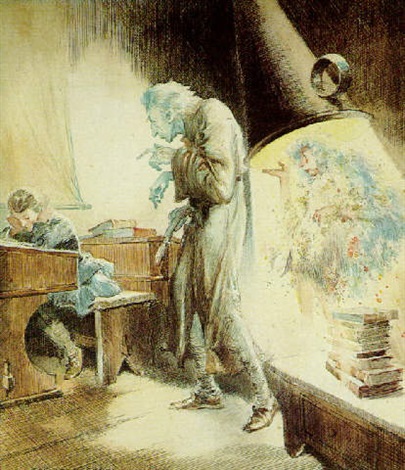 THE GHOST OF CHRISTMAS PAST SCROOGE AT