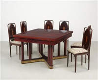 A large extensible dinner table with six..., 1908