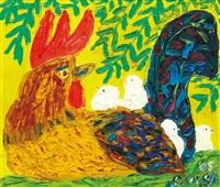 Rooster and Chicks, 2005