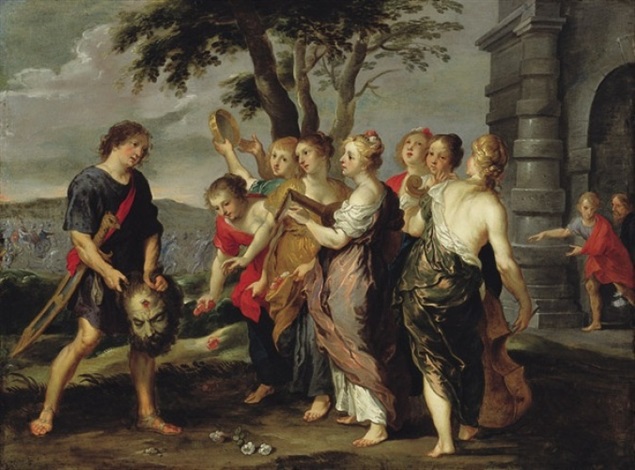 A Gyoztes David Unneplese 17 Szazad Celebrating The Victorious David 17 Century By F W Voet On Artnet
