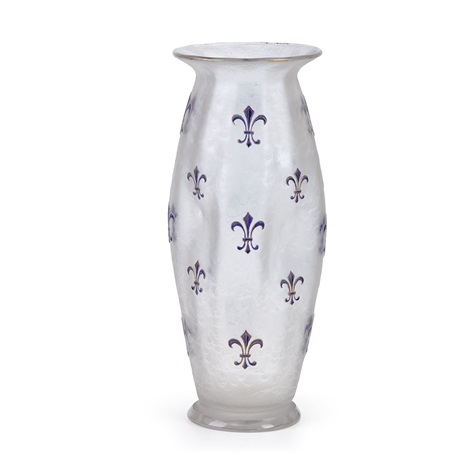 A Daum Nancy Fleur De Lys Cameo Glass Vase French Circa 1915 By