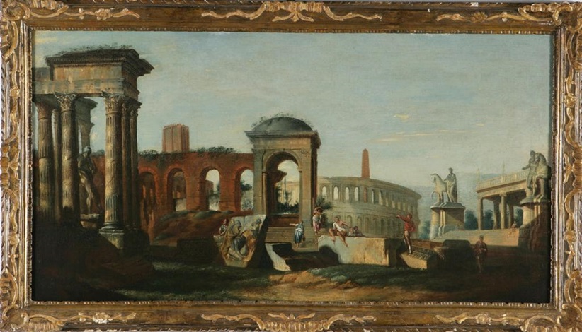 Veduta Ideata Di Roma Con Il Colosseo Sullo Sfondo By Italian School Roman 18 On Artnet
