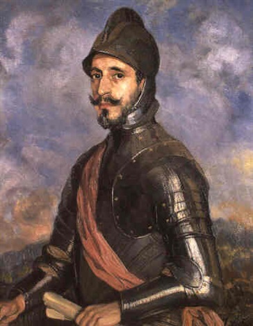 RETRATO DE JUAN DE GARAY, CONQUISTADOR Y COLONIZADOR ESPANOL NACIDO EN